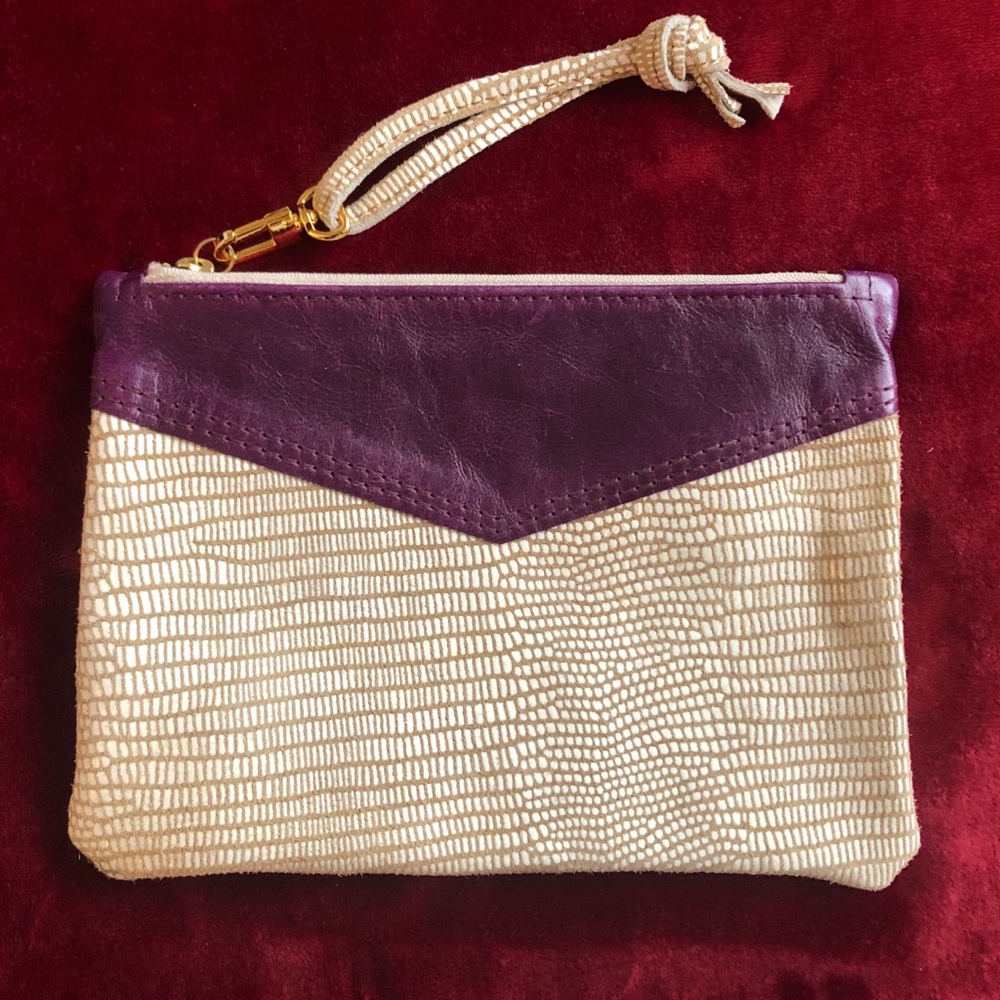 Fun Purple and Faux Snake Skin Clutch